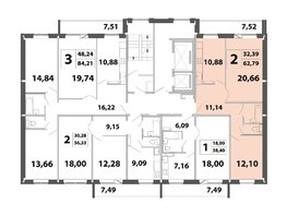 Продается 2-комнатная квартира ЖК Радонежский, Береговая дом 7, 62.79  м², 6800000 рублей