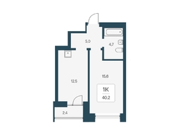 Продается 1-комнатная квартира ЖК Расцветай на Кропоткина, дом 1, 40.2  м², 6650000 рублей