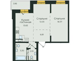 Продается 2-комнатная квартира ЖК Семья, 3 очередь, б/с 7, 62.62  м²