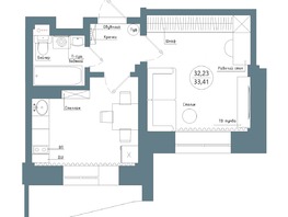 Продается 1-комнатная квартира ЖК Профсоюзная, 7, 33.41  м&sup2;, 4993459 рублей