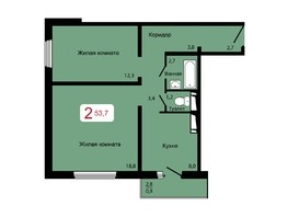 Продается 2-комнатная квартира ЖК Мичурино, дом 2 строение 6, 53.7  м², 5920000 рублей