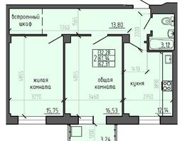 Продается 2-комнатная квартира ЖК Ясный, дом 9, 62.31  м², 6579936 рублей