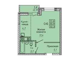 Продается Студия ЖК Новые Матрешки, дом 2 б/с 4, 32.3  м², 3230000 рублей