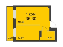 Продается 1-комнатная квартира ГЛОБУС ЮГ, дом 13, 36.47 м², 2917600 рублей