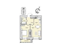 Продается 2-комнатная квартира ЖК Томь, дом 25, 47.1  м², 5890000 рублей