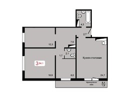 Продается 3-комнатная квартира ЖК Мичурино, дом 2 строение 4, 84.1  м², 8115650 рублей
