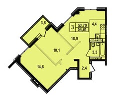 Продается 3-комнатная квартира ЖК Первый Ленинский квартал, дом 5, 57.5  м², 6123750 рублей