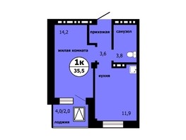 Продается 1-комнатная квартира ЖК Тихие зори, дом Панорама корпус 2, 35.5  м², 4916750 рублей