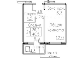 Продается 2-комнатная квартира ЖК Фламинго, дом 20, 40.6  м&sup2;, 6100000 рублей