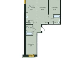 Продается 3-комнатная квартира ЖК Семья, 3 очередь, б/с 6, 94.61  м²