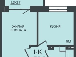 Продается 1-комнатная квартира ЖК Emotion (Эмоушн), 36.6  м², 5307000 рублей