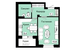 Продается 1-комнатная квартира ЖК Emotion (Эмоушн), 39.2  м², 5725000 рублей