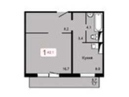 Продается 1-комнатная квартира ЖК Мичурино, дом 2 строение 5, 42.1  м², 4988850 рублей