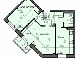 Продается 2-комнатная квартира ЖК Ясный, дом 9, 57.01  м², 6021000 рублей