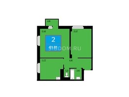Продается 2-комнатная квартира ЖК Преображенский, дом 11, 61.04  м², 6700000 рублей