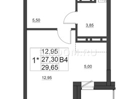 Продается 1-комнатная квартира ЖК Дивные Дали, дом 1, 29.6  м², 4500000 рублей