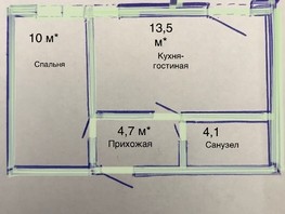 Продается 2-комнатная квартира ЖК Преображенский, дом 8, 33  м², 5795000 рублей