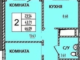 Продается 2-комнатная квартира ЖК Дом на Светлова, 46.24  м², 4855000 рублей