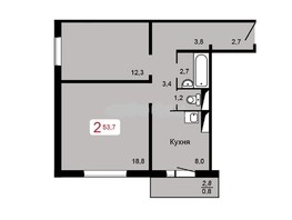 Продается 2-комнатная квартира ЖК КБС. Берег, дом 4 строение 1, 55.7  м², 6800000 рублей