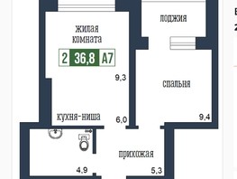 Продается 2-комнатная квартира ЖК Подзолкова, дом 19, 36.8  м², 7014000 рублей