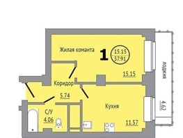 Снять однокомнатную квартиру Судостроительная ул, 38  м², 17000 рублей