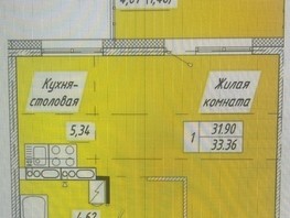 Продается 1-комнатная квартира ЖК Солар, 33.5  м², 3460000 рублей