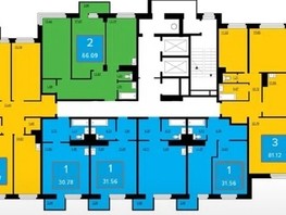 Продается 2-комнатная квартира ЖК Преображенский, дом 11, 66.9  м², 7100000 рублей
