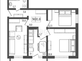 Продается 3-комнатная квартира ЖК Белый квартал на Спандаряна, 2, 81.8  м², 10200000 рублей