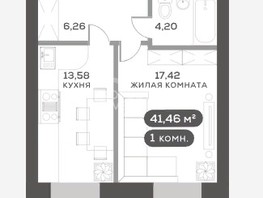 Продается 1-комнатная квартира ЖК Сити-квартал на Взлетной, дом 1, 41.5  м², 7700000 рублей