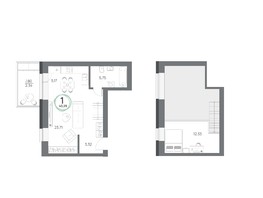 Продается 1-комнатная квартира ЖК Юдинский, дом 1.1, 40.29  м², 10523748 рублей