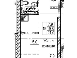 Продается 1-комнатная квартира ЖК Тихие зори, дом Панорама корпус 1, 21  м², 3587000 рублей