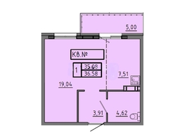 Продается 1-комнатная квартира ЖК Аринский, дом 1 корпус 3, 36.58  м², 3990000 рублей