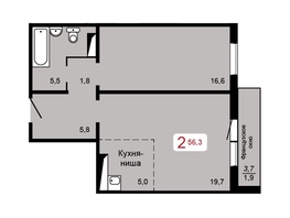 Продается 2-комнатная квартира ЖК Мичурино, дом 2 строение 1, 56.3  м², 5500000 рублей