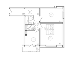 Продается 2-комнатная квартира ЖК Три слона, дом 1, 54.6  м², 6000000 рублей