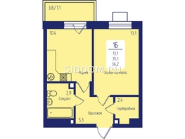 Продается 1-комнатная квартира ЖК Univers (Универс), 2 квартал, 36.2  м², 5750000 рублей