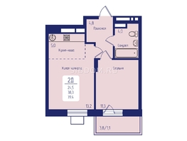 Продается 2-комнатная квартира ЖК Univers (Универс), 2 квартал, 39.4  м², 6200000 рублей