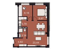 Продается 2-комнатная квартира АК Сады, 53.73  м², 4500000 рублей