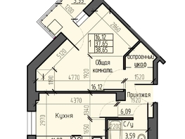 Продается 1-комнатная квартира ЖК Новые Солонцы, дом 9, 38.65  м², 5604250 рублей