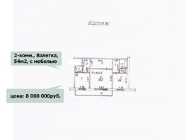 Продается 2-комнатная квартира Молокова ул, 54  м&sup2;, 8000000 рублей
