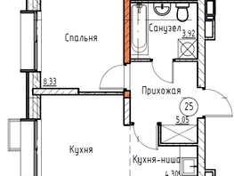 Продается 2-комнатная квартира ЖК Премьер парк, 31.06  м², 4721120 рублей