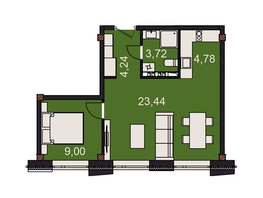 Продается 2-комнатная квартира АК Сады, 45.18  м², 4100000 рублей