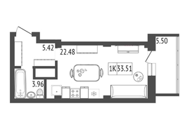 Продается Студия ЖК ЛЕТО, дом 1, 33.51  м², 4472000 рублей