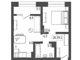 Продается 2-комнатная квартира ЖК Прогресс-квартал Перемены, дом 1, 39.2 м², 5400000 рублей
