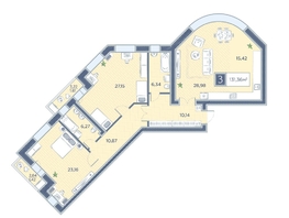 Продается 3-комнатная квартира ЖК Преображенский, дом 6, 131.36  м², 15119536 рублей