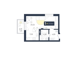 Продается 1-комнатная квартира ЖК Живём, Квартал 6.2, дом 2, 37.73  м², 4206895 рублей