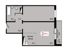 Продается 2-комнатная квартира ЖК Мичурино, дом 2 строение 5, 56.3 м², 5600000 рублей
