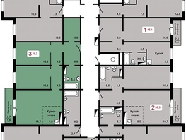 Продается 3-комнатная квартира ЖК Мичурино, дом 2 строение 5, 76.2 м², 7700000 рублей