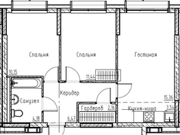 Продается 3-комнатная квартира ЖК Премьер парк, 53.3  м², 8314800 рублей