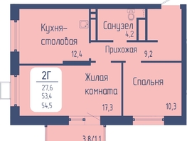 Продается 2-комнатная квартира ЖК Univers (Универс), 3 квартал, 54.5 м², 8229500 рублей