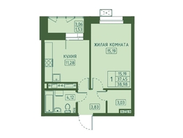 Продается 1-комнатная квартира ЖК Univers (Универс), 4 квартал, 38.98 м², 7094360 рублей